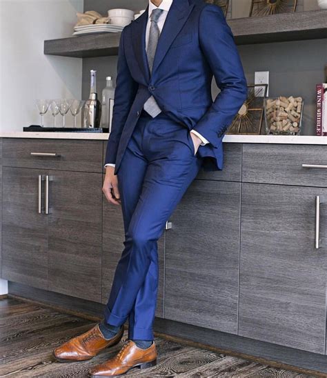 navy suit light brown shoes|blue suit brown shoes wedding.